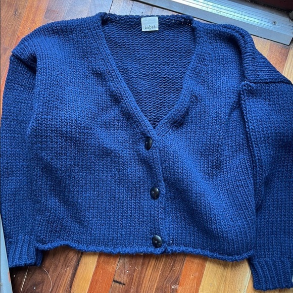 Babaa cardigan no57 navy wool - Picture 3 of 4